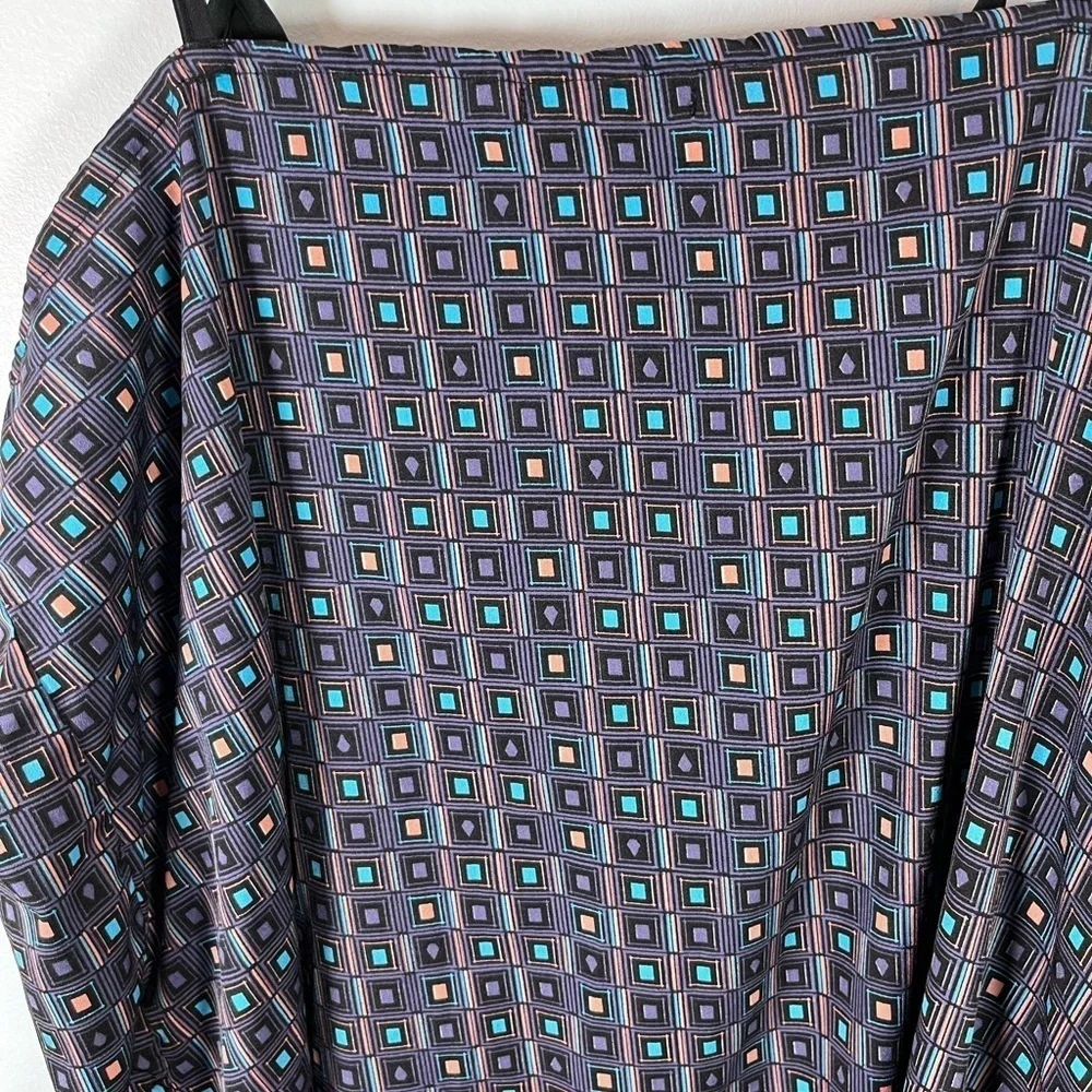 Volcom Women’s Slip Dress Front Ruffle Pockets Geometric Pattern Size Large - Picture 5 of 9